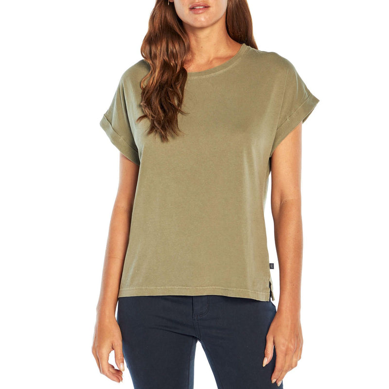 GAP Women s Short Sleeve Relaxed Fit Washed Fashion Tee (Vetiver  XXL)