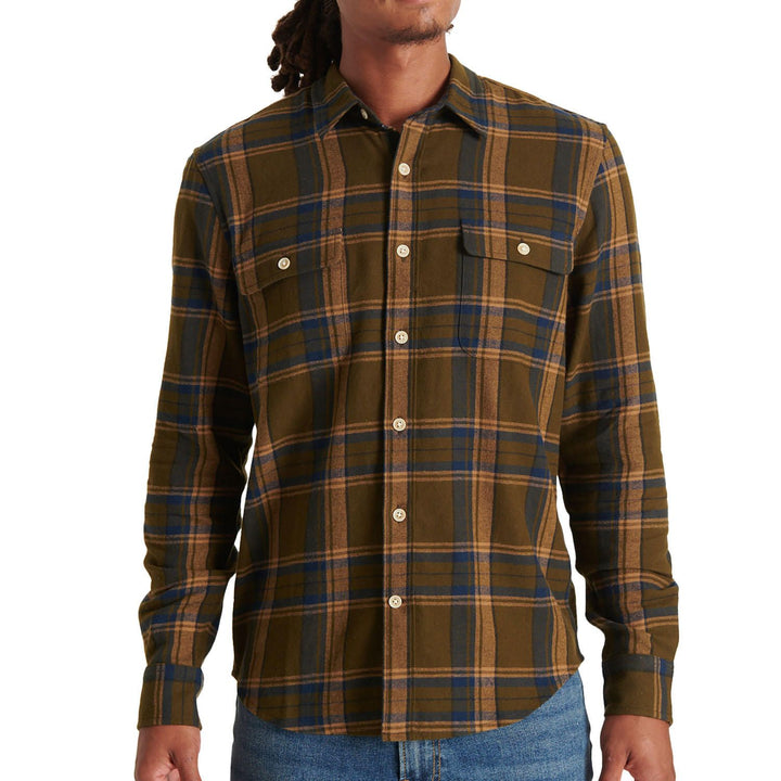 Lucky Brand Men s Humboldt Workwear Body Flannel Shirt (Olive  S)